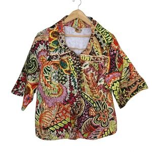Peck & Peck Weekend Floral Beaded 3/4 jacket L‎
